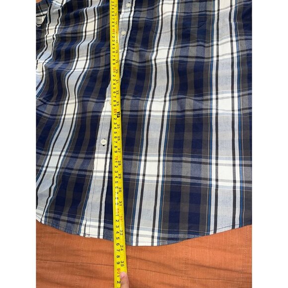 U.S. Polo Assn. Mens 3XL Blue & White Plaid Button-Down Shirt - Picture 10 of 11